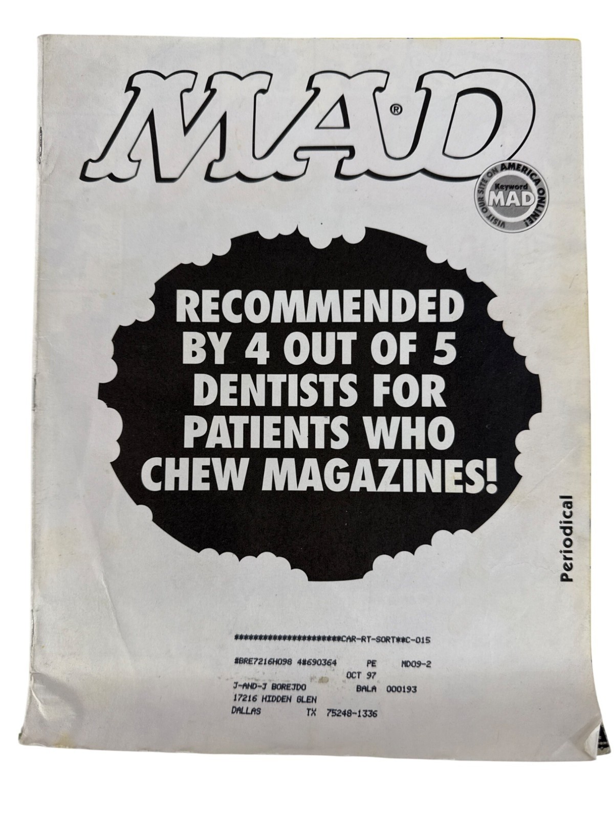 Mad Magazine no. 361 September 1997 „Go to Jail, Do not pass GO!