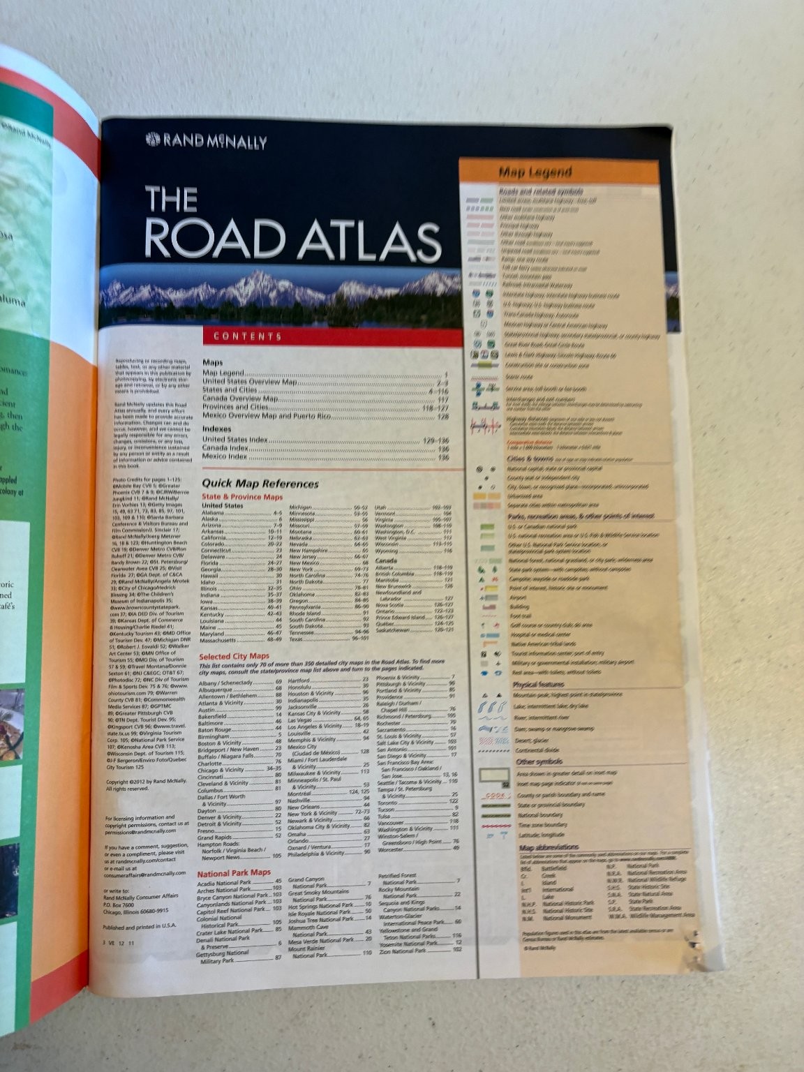 Rand McNally The 2012 Road Atlas US Canada Mexico Travel Map Book