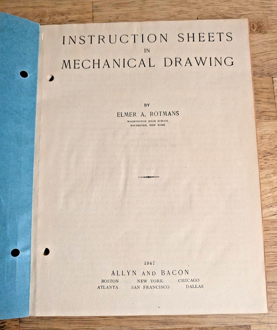 Instruction Sheets in Mechanical Drawing – Allyn & Bacon 1947 Drafting Manual