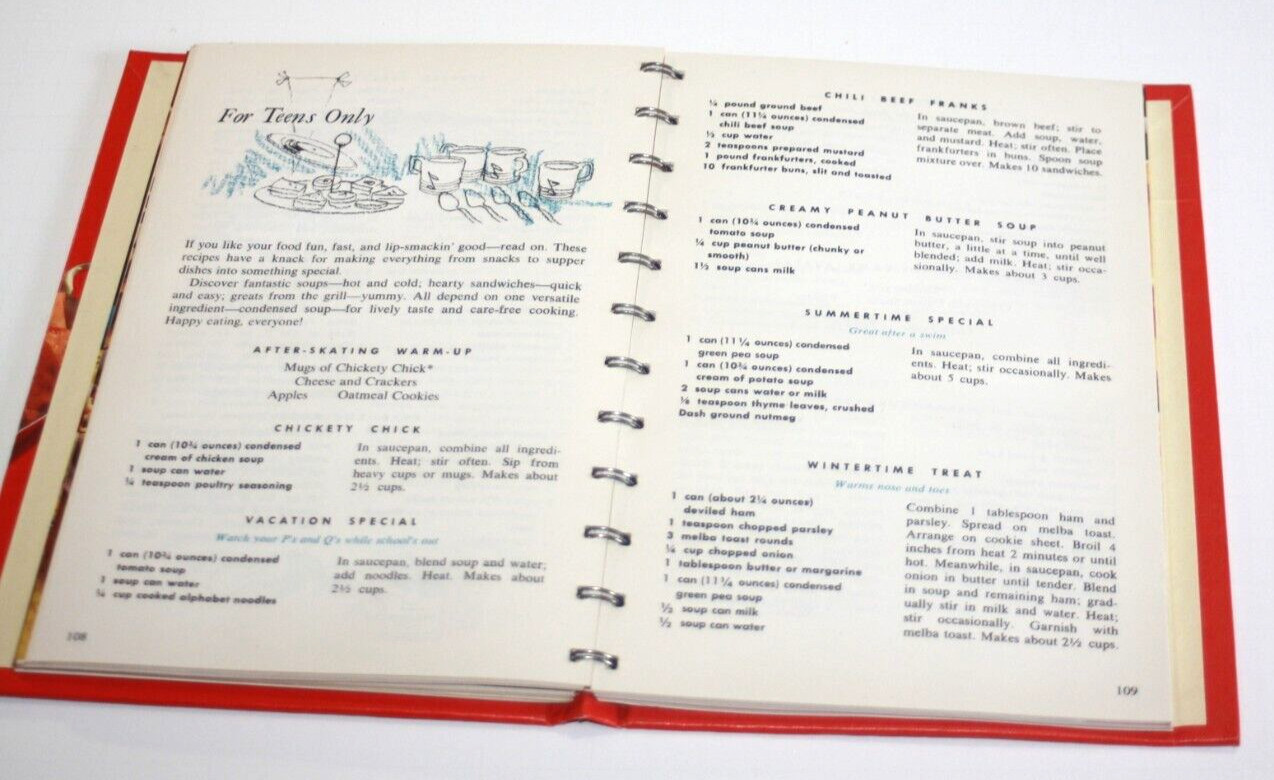 A Campbell Cookbook Cooking With Soup VTG Hardcover Spiral Bound 1976