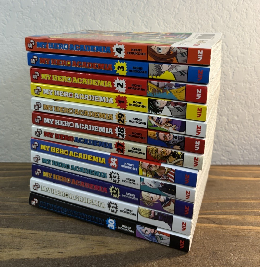 My Hero Academia Manga Anime 12 Book Lot Volumes 1-4, 27-34 Kohei Horikoshi Used