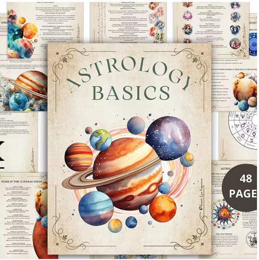 77 Pages Witchcraft Grimoire Pages Book of Shadows Kit with Moon Phases