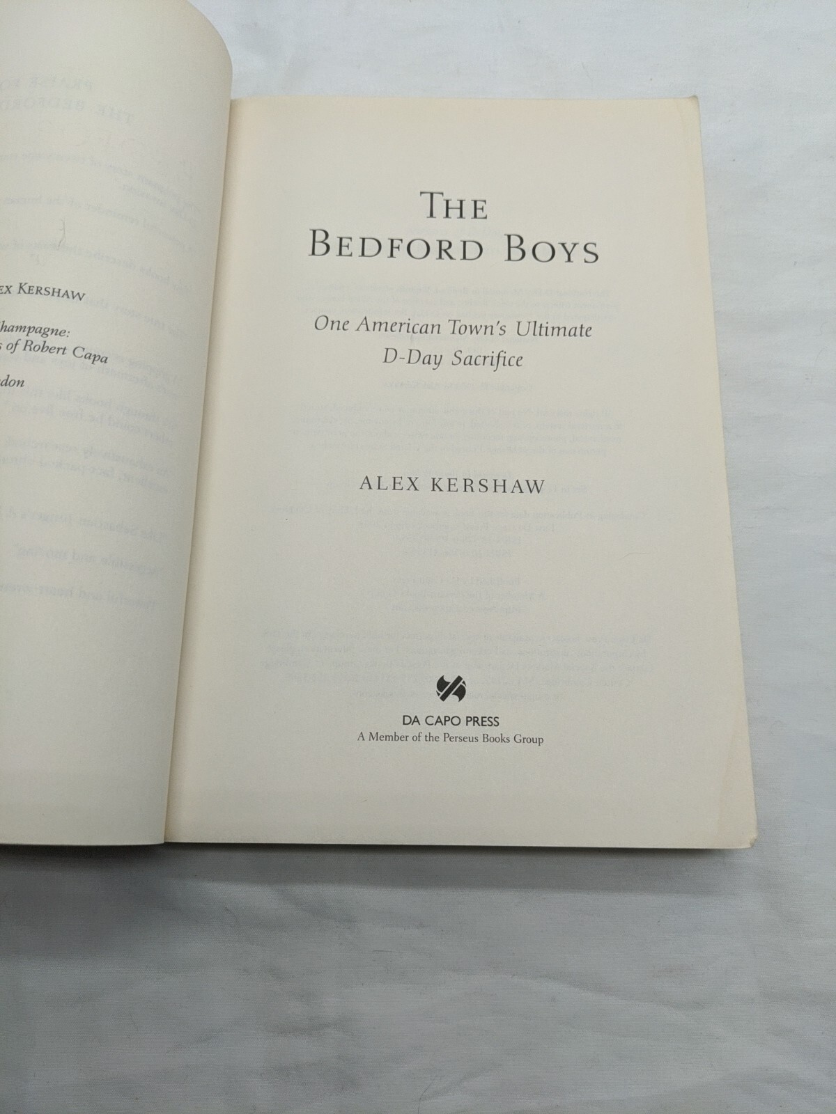 The Bedford Boys Alex Kershaw Book