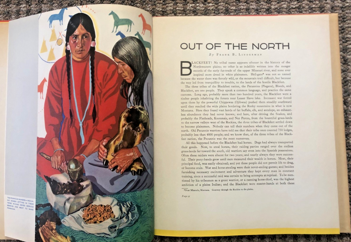 VINTAGE „Blackfeet Indians“ by Frank Linderman; illustrations by Winold Reiss