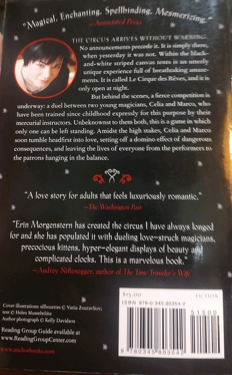Night Circus : A Novel by Erin Morgenstern (2012, Trade Paperback)