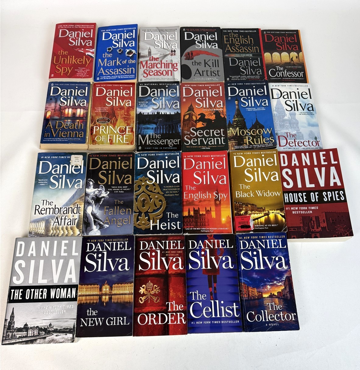 Daniel Silva Lot 23 Paperbacks including 20 Gabriel Allon series