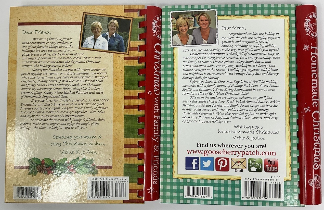 Goose Berry Patch Christmas Holidays Cookbooks Lot Of 5 Spiral Bound