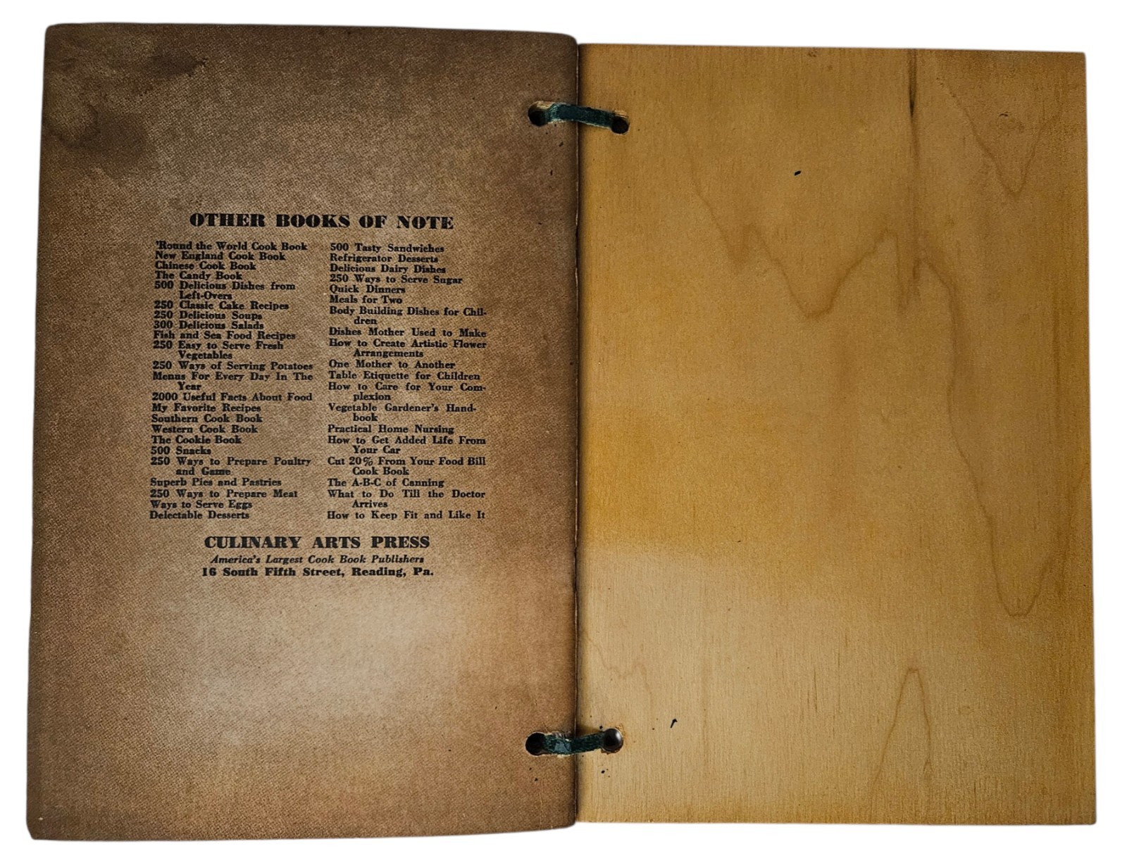 Vintage The Cookie Book 1939 Recipes Culinary Arts Institute N. Watts Wood Cover