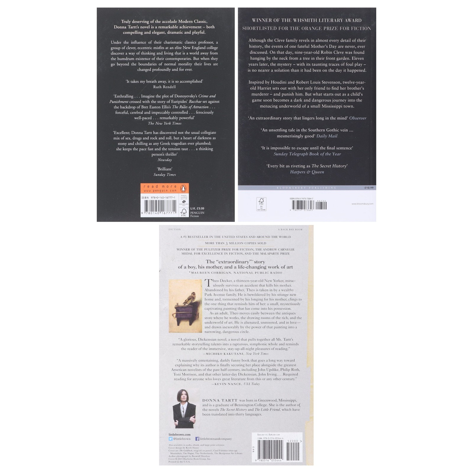 Donna Tartt 3 Books Collection Set – Fiction – Paperback