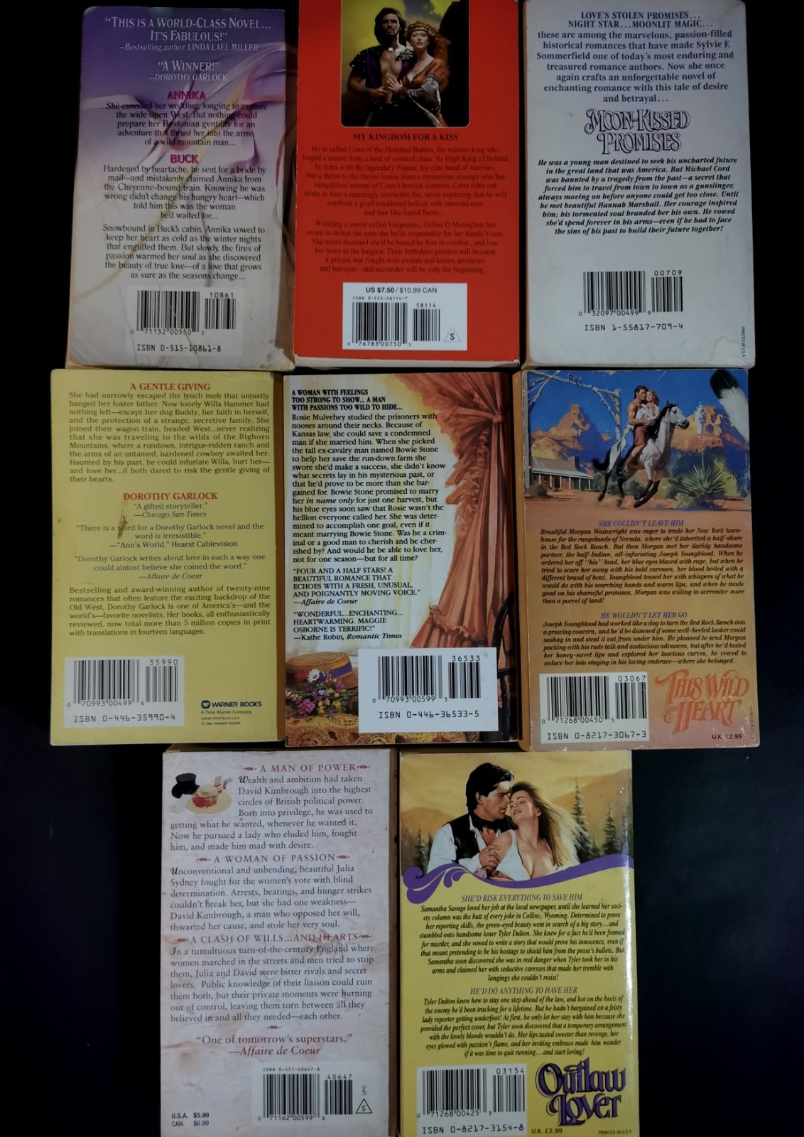 Lot Of 8 Historical Romance Novels 1990’s Vintage Paperback