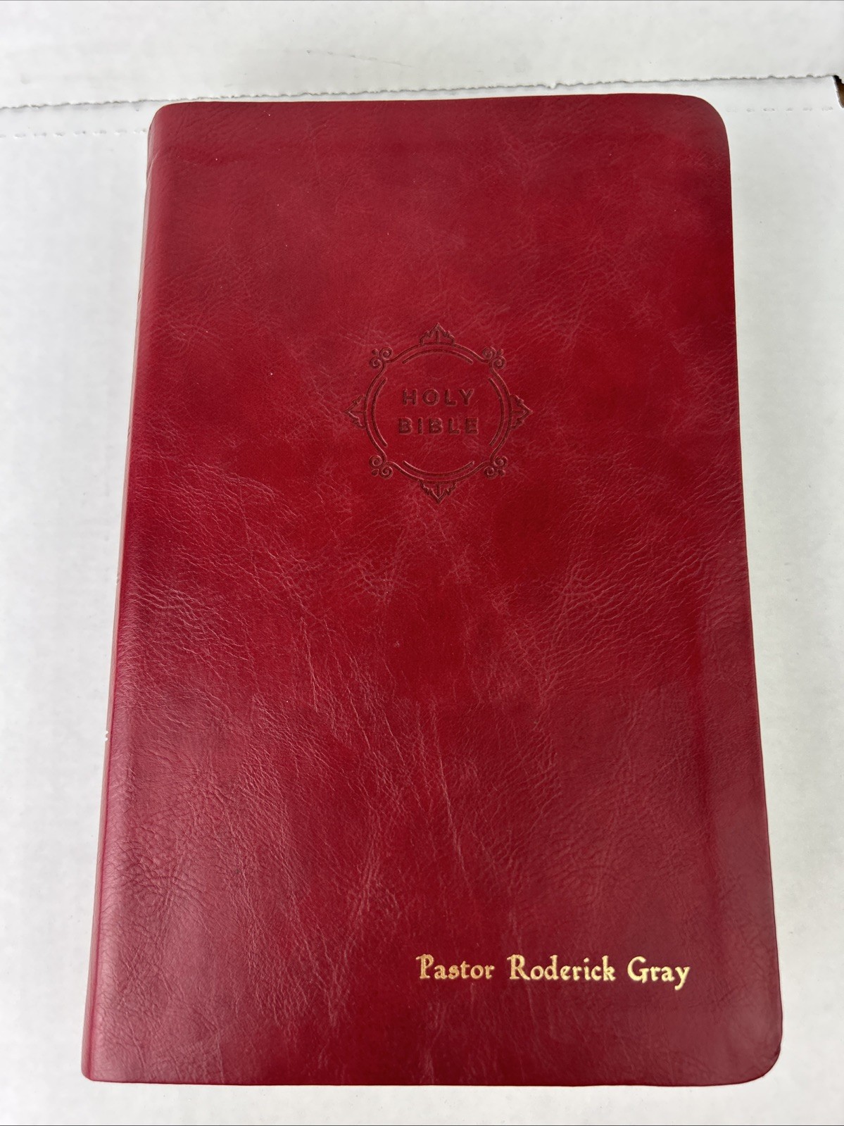 NKJV Holy Bible New King James Version Red Leather-Soft GIANT PRINT Reference