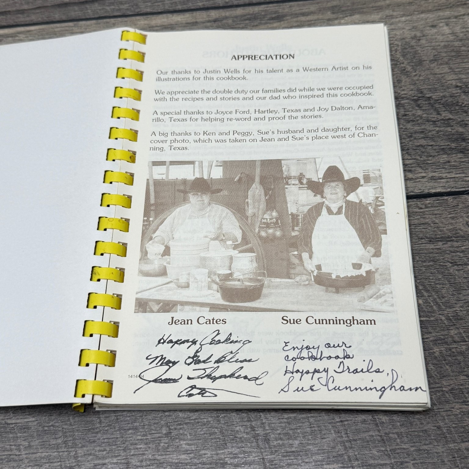 Chuckwagon Recipes & Others No. 3 Cunningham Cates 2004 Signed Cookbook Western