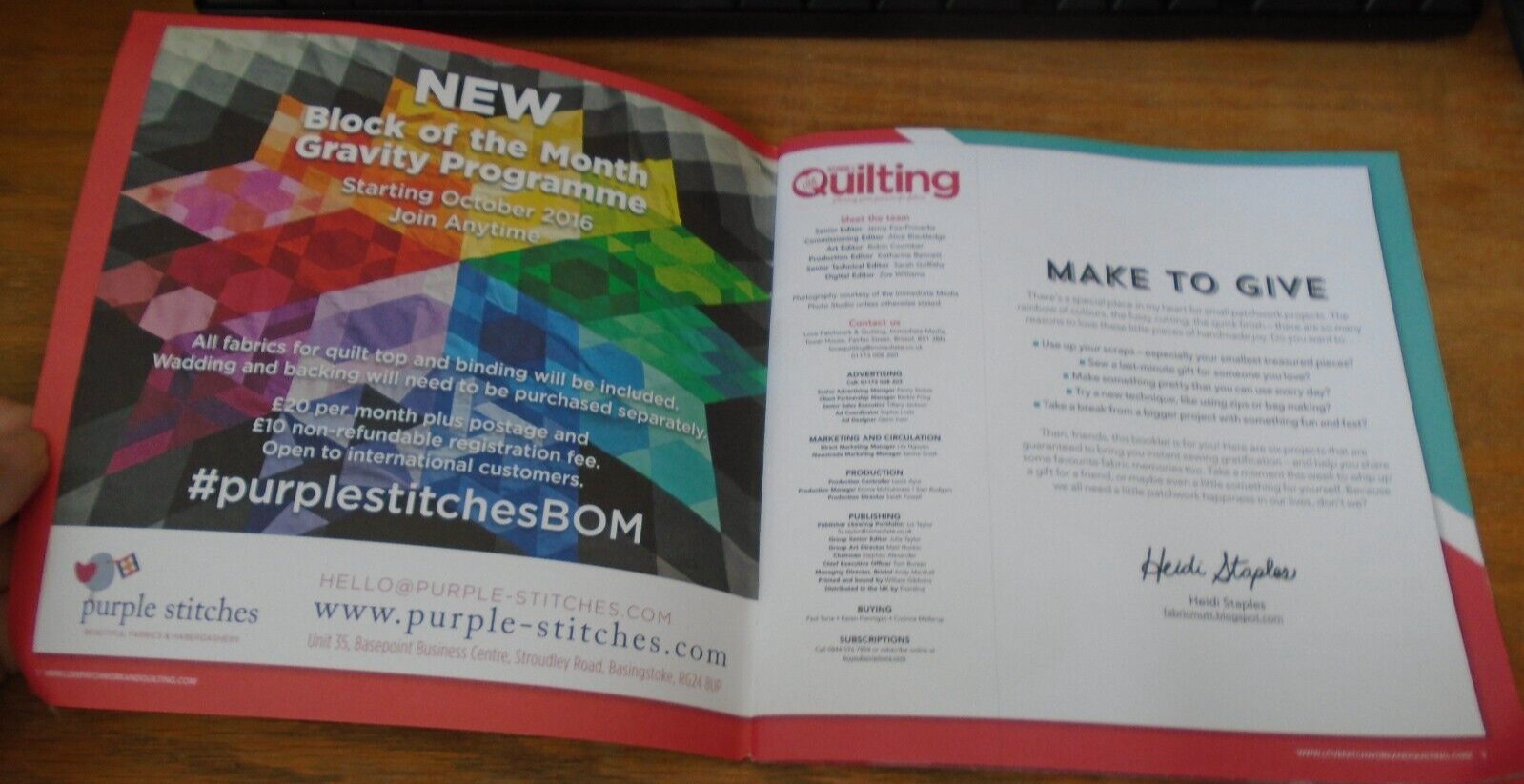 Fast Fabric Gifts By Heidi Staples 6 Projects For Fussy Cutting PB NOS 39 Pages