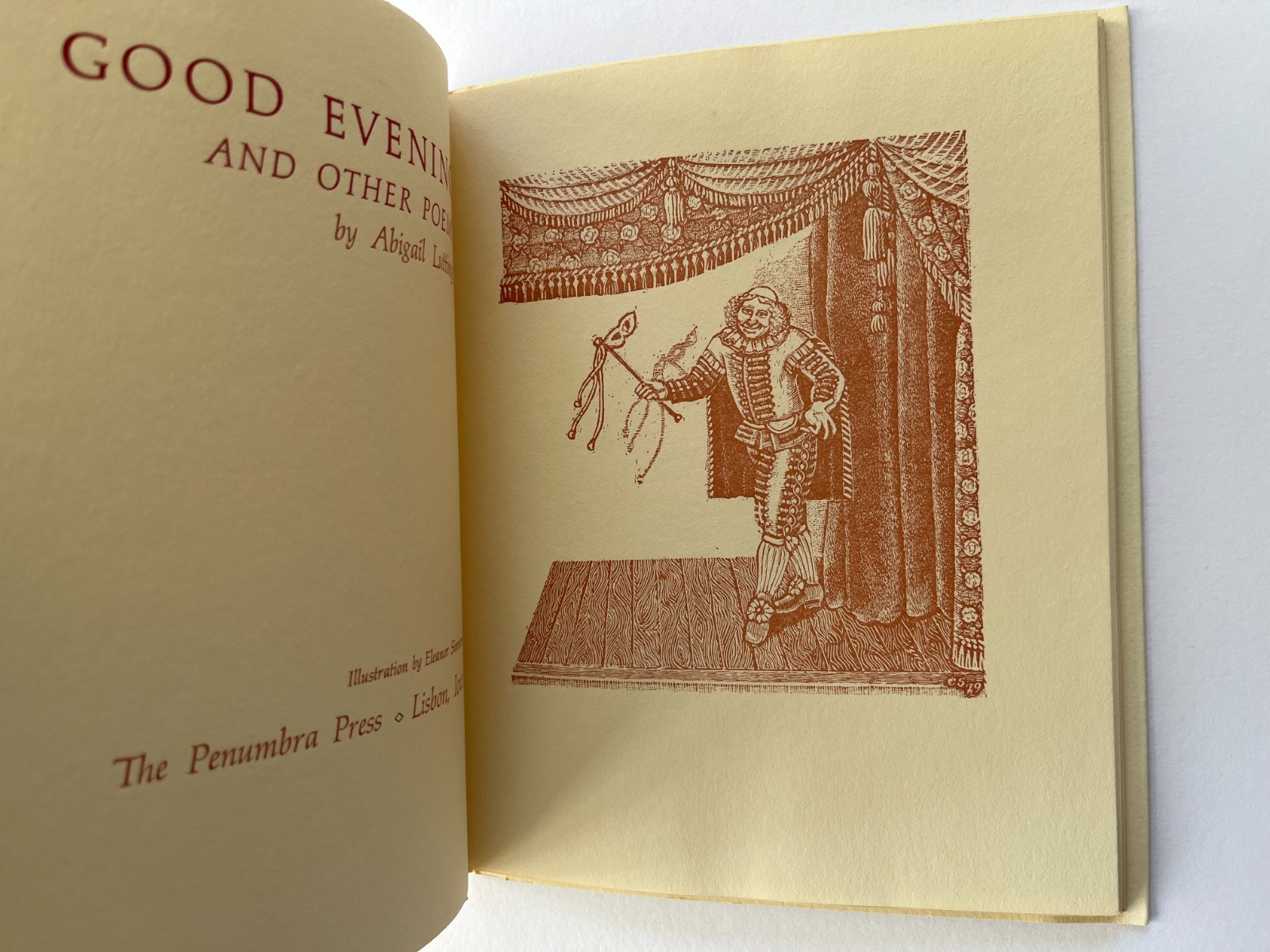 Abigail Luttinger / Good evening and other poems, Ltd SIGNED 1979 Penumbra Press