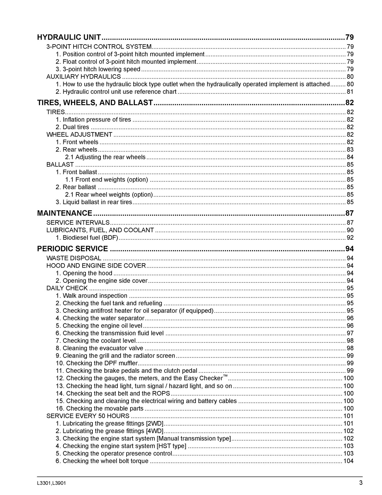 KUBOTA L3301 L3901 OPERATORS MANUAL – RUGGED WIRE BOUND – ROBUST COVERS