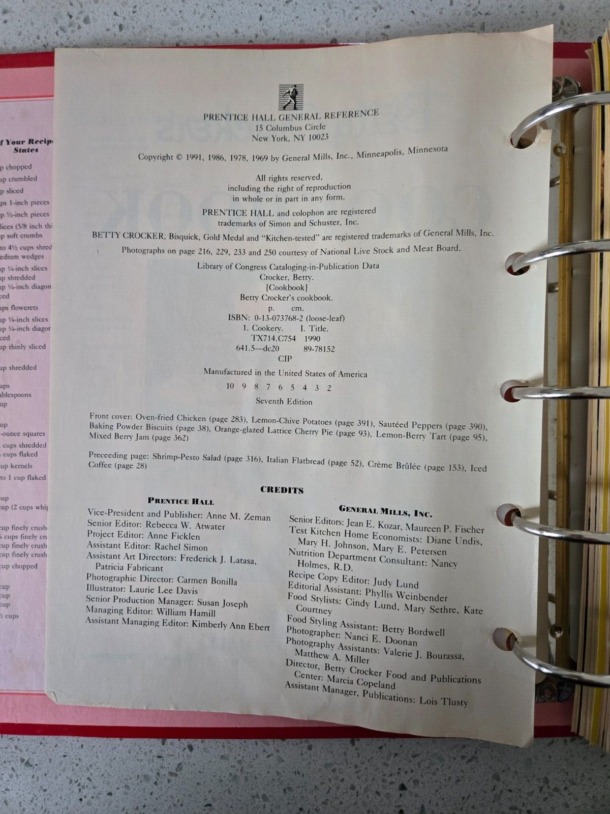 Betty Crocker’s 40th Anniversary Edition Cookbook – 1991 – 432 pages