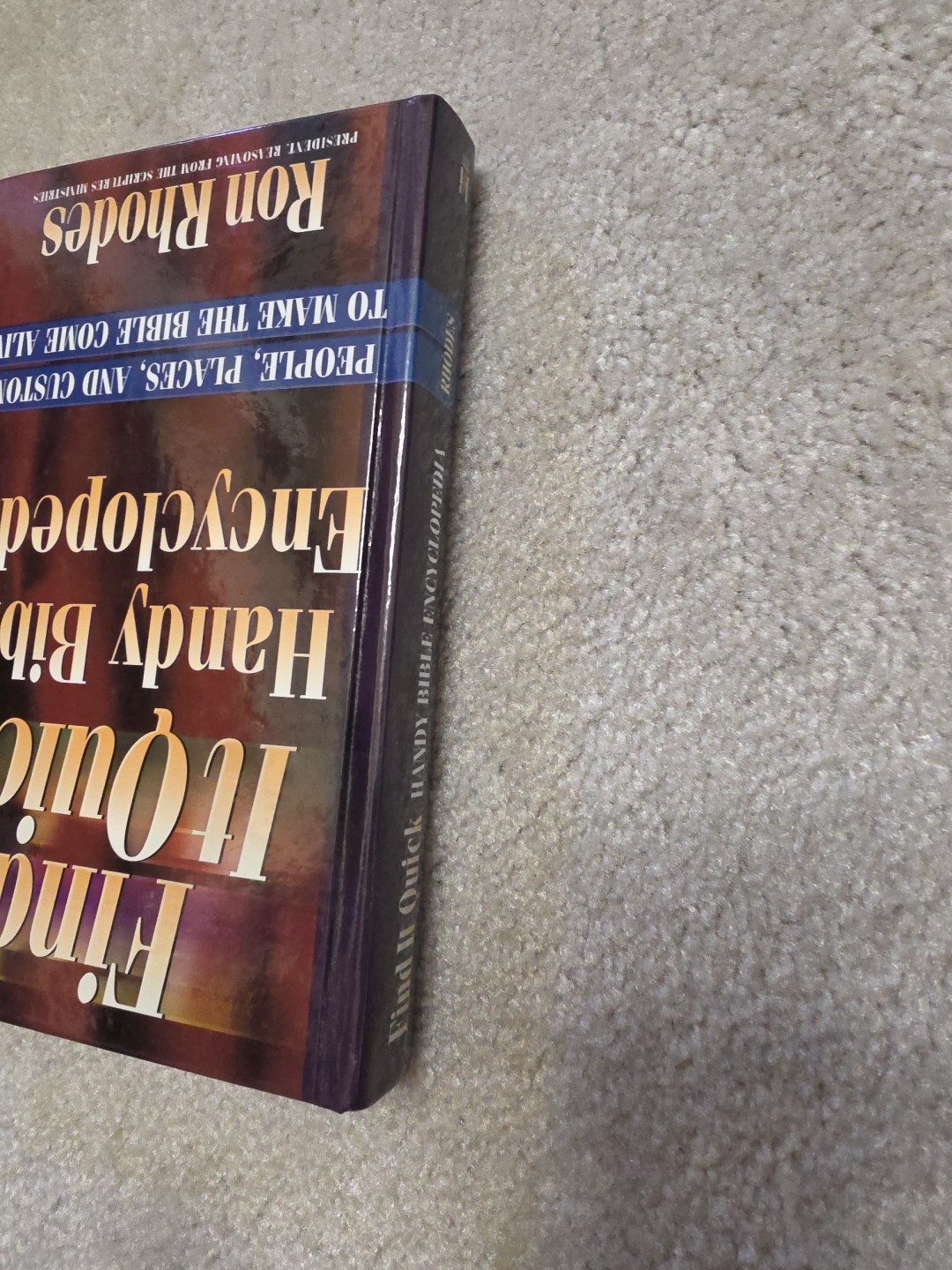 Find It Quick Handy Bible Encyclopedia by Ron Rhodes – 2003 HC Reference Book