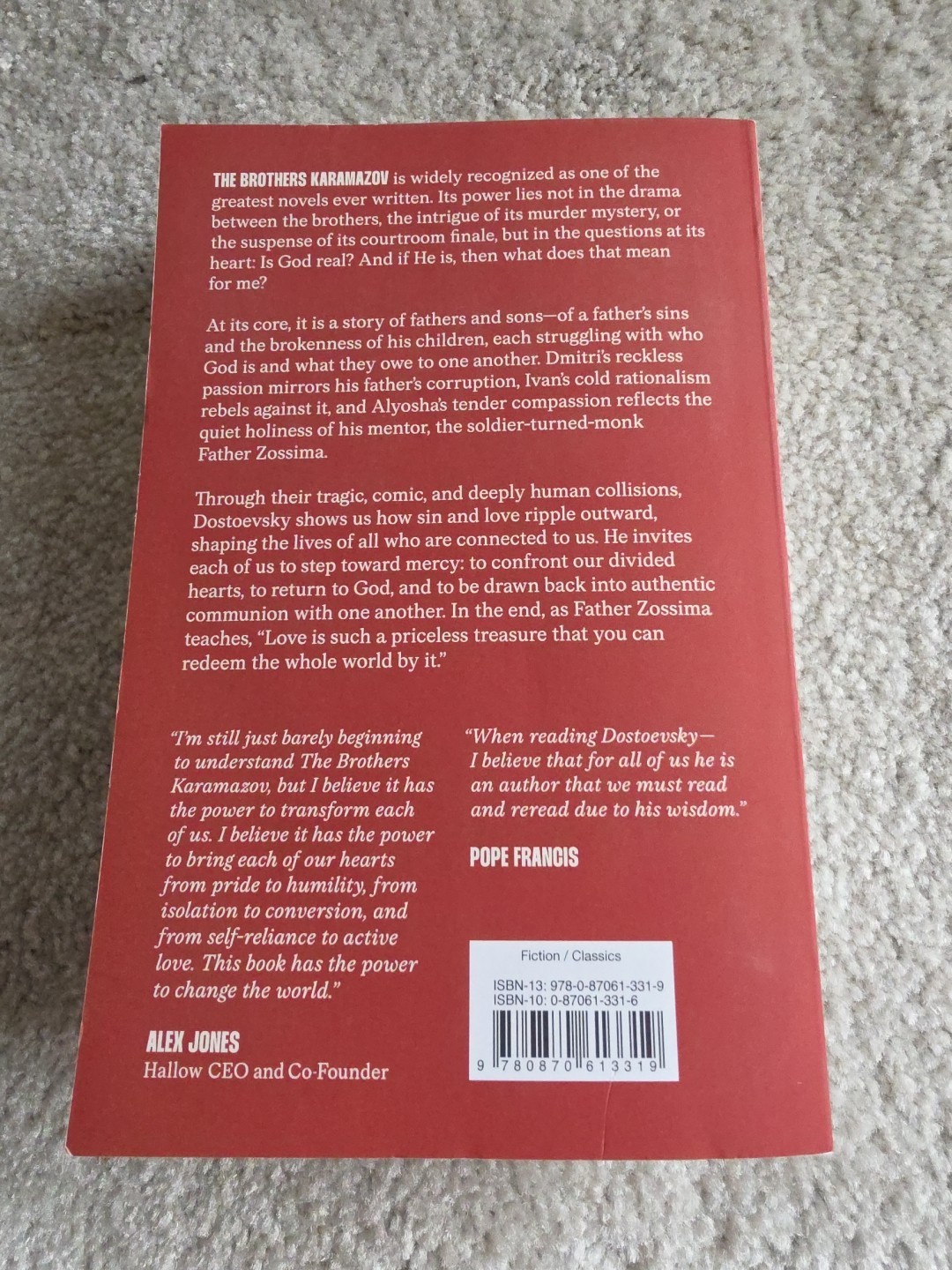 Fyodor Dostoevsky The Brothers Karamazov Hallow Edition PB Classic Literature