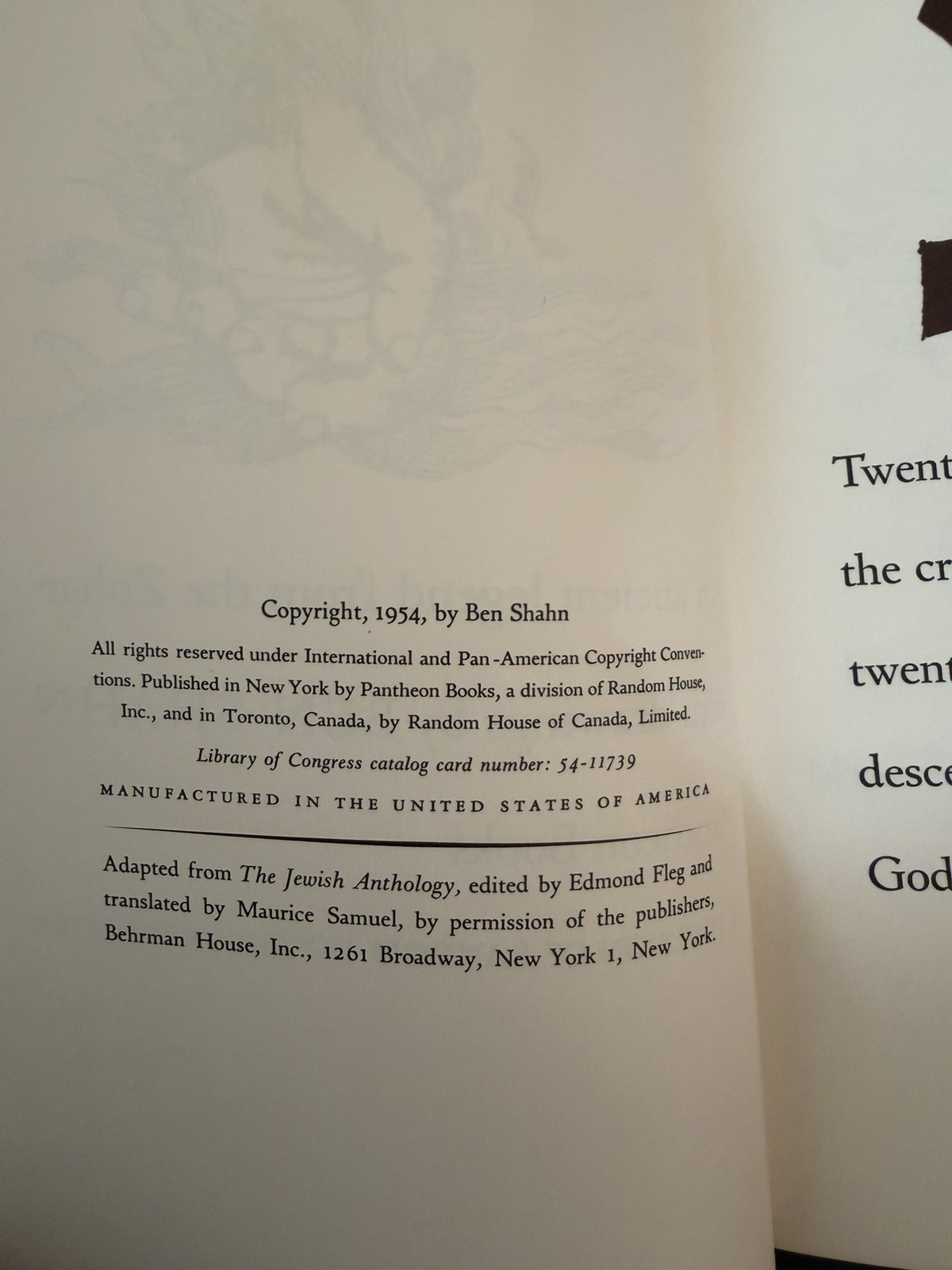 The Alphabet Of Creation Ben Shahn Pantheon Gray Hardcover Illustrated 1954 USA