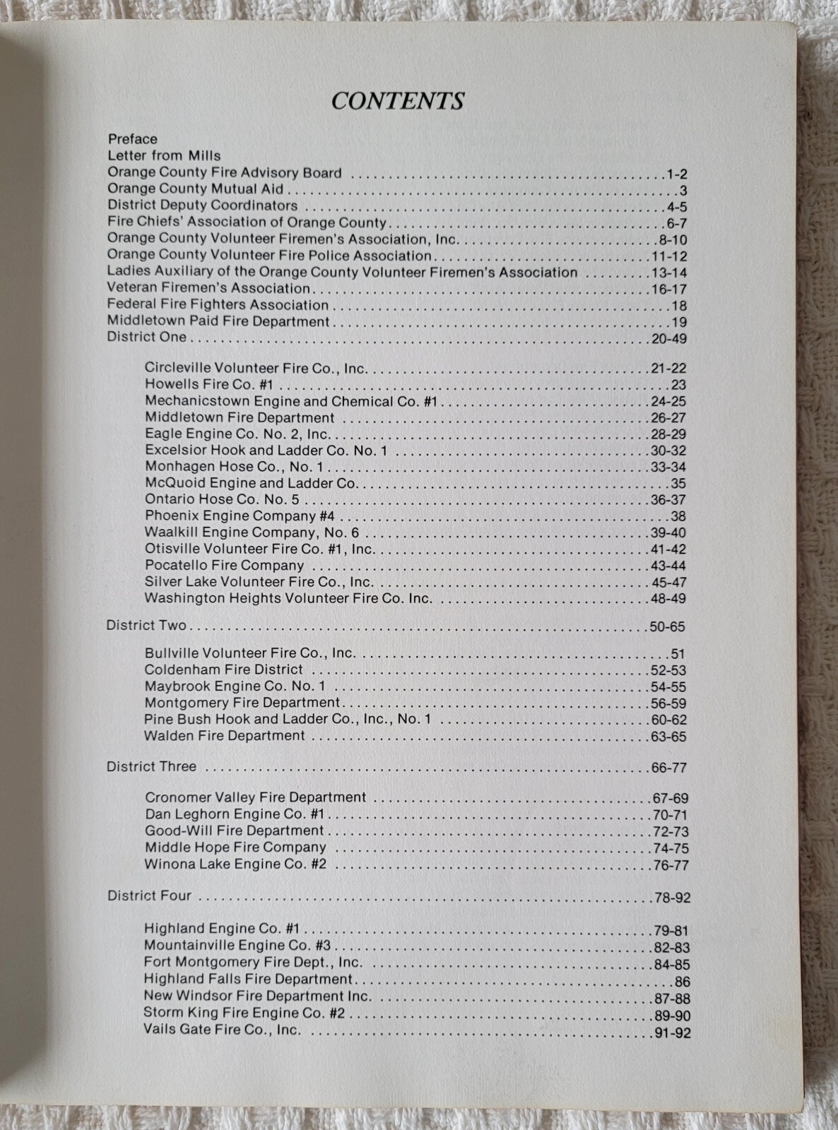 Orange County (New York) Firemen In-Service – HC – 172 Pages – June 1976 – Nice