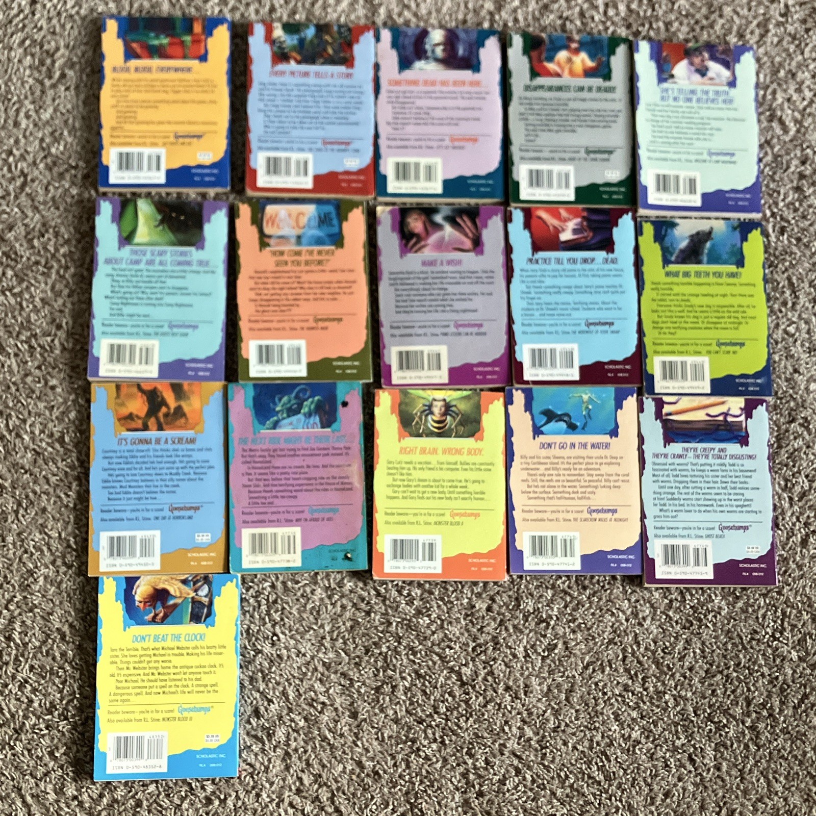 R.L. Stine Goosebumps Paperback Lot of 16 Scholastic Ages 9-12 Horror 1990s