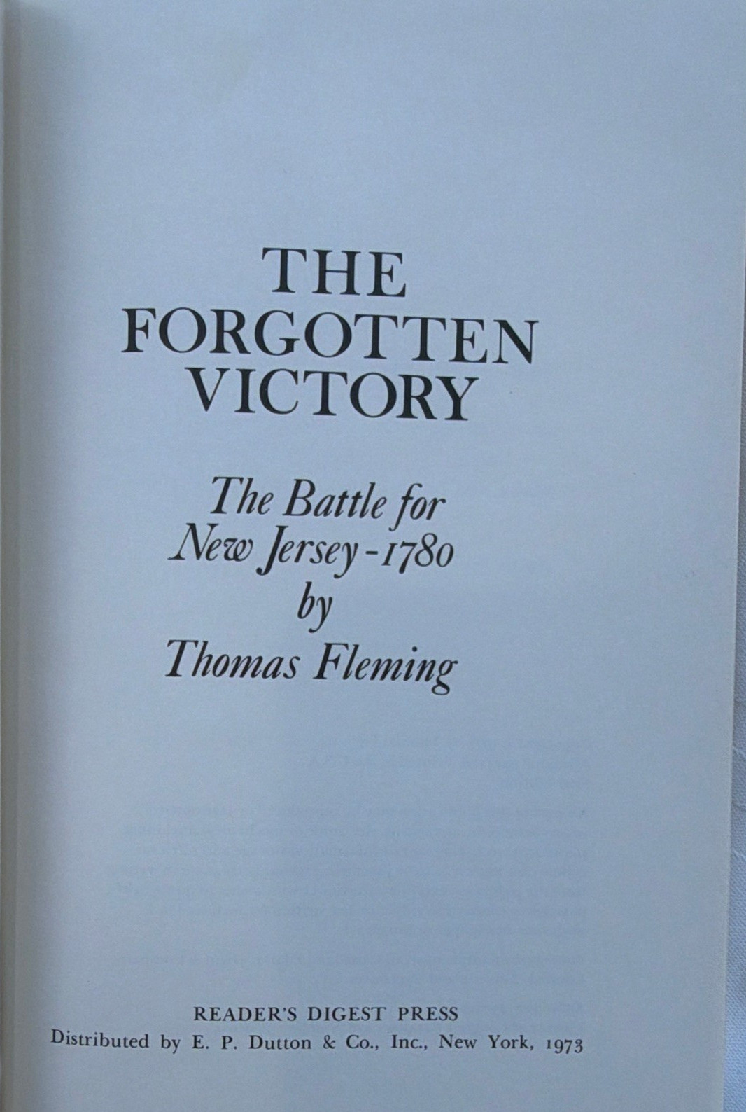 The Forgotten Victory – Thomas Fleming (1973 1st) HC Signed