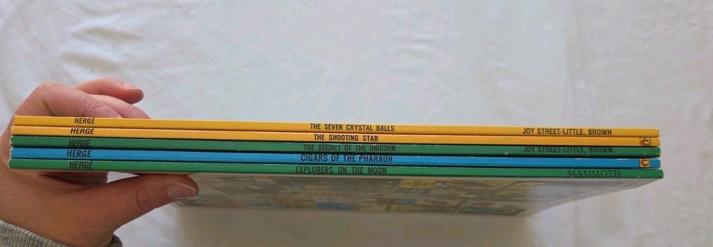 Tintin Lot Of 5 Vintage Paperback The Adventures of Tintin by Herge 1980s