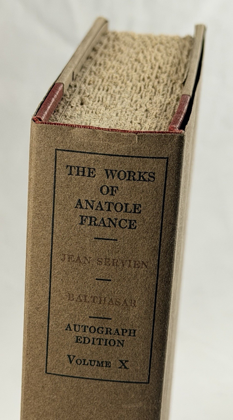 1924 The Works of Anatole France Vol X Jean Servien Balthasar Autograph Ed Wells