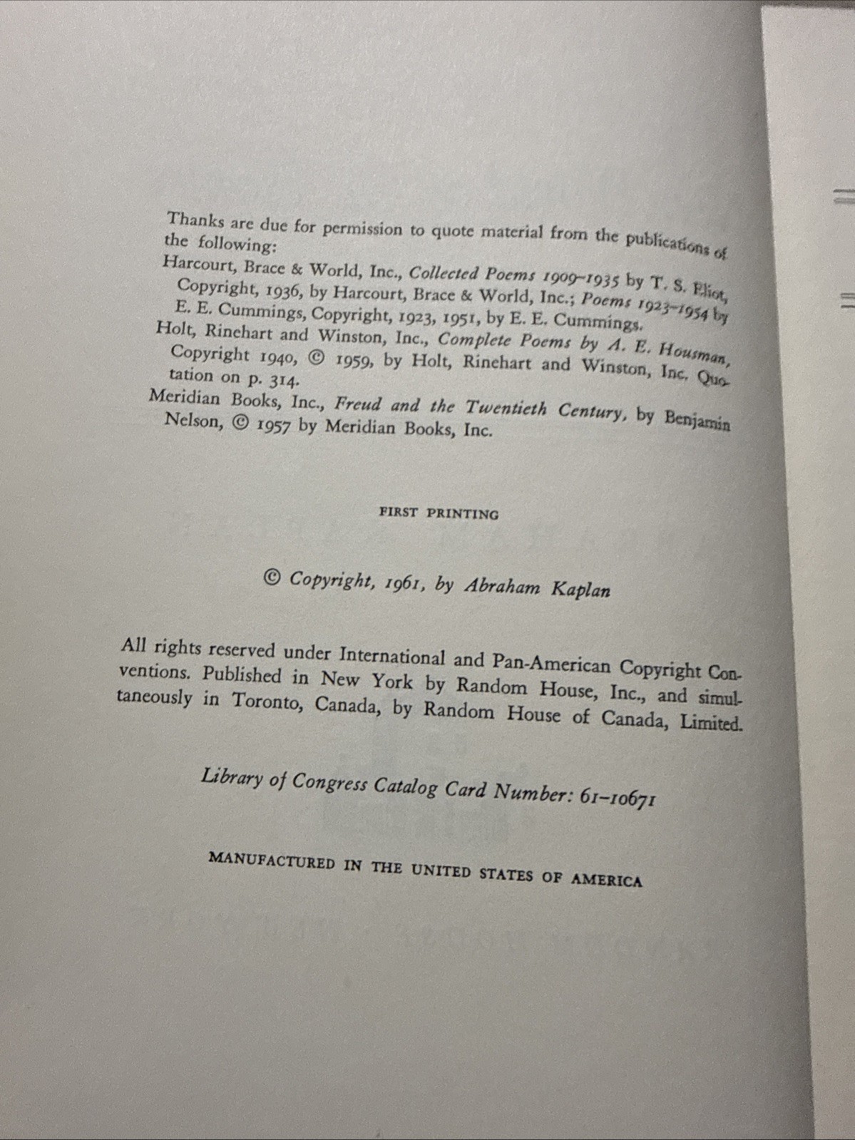 The New World of Philosophy by Abraham Kaplan [1st Printing 1963]