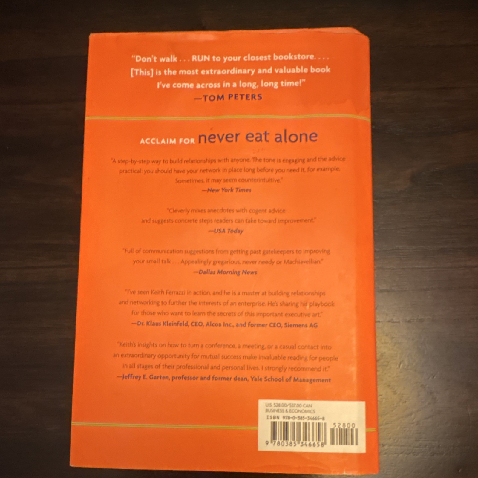 Never Eat Alone by Keith Ferrazzi & Tahl Raz Hardcover Networking Book