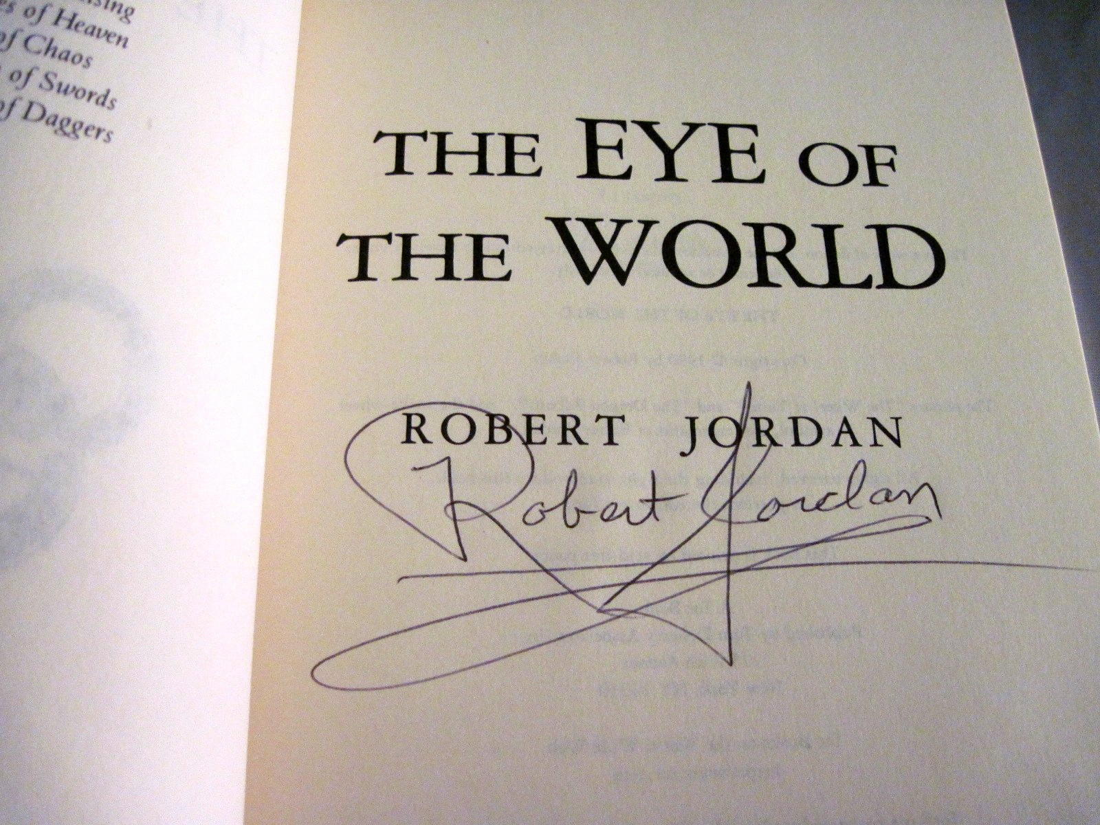 The Eye of the World Robert Jordan Signed First Edition 10th Printing Hardcover