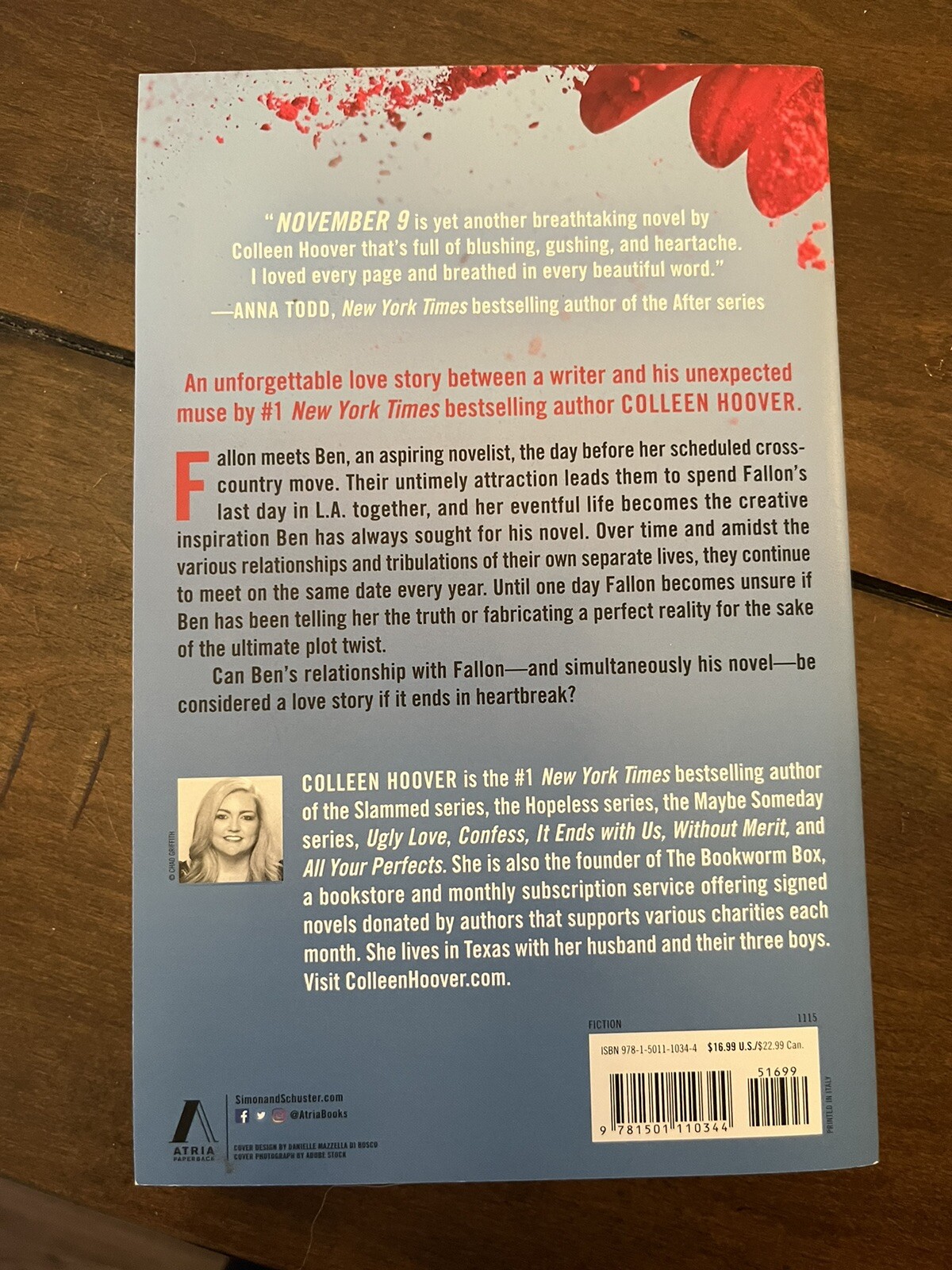 November 9 : A Novel by Colleen Hoover (English, Paperback) USA ITEM