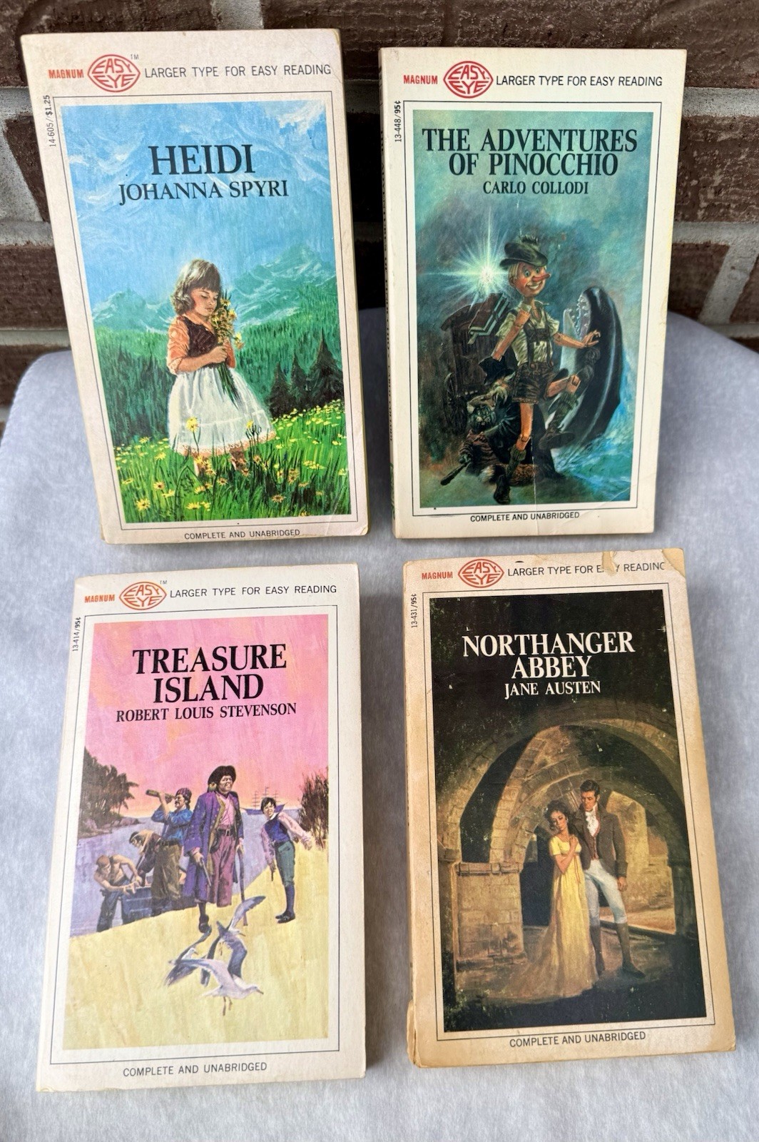 Magnum Easy Eye Books Pinocchio Heidi Treasure Island Northanger Abbey Vintage 4
