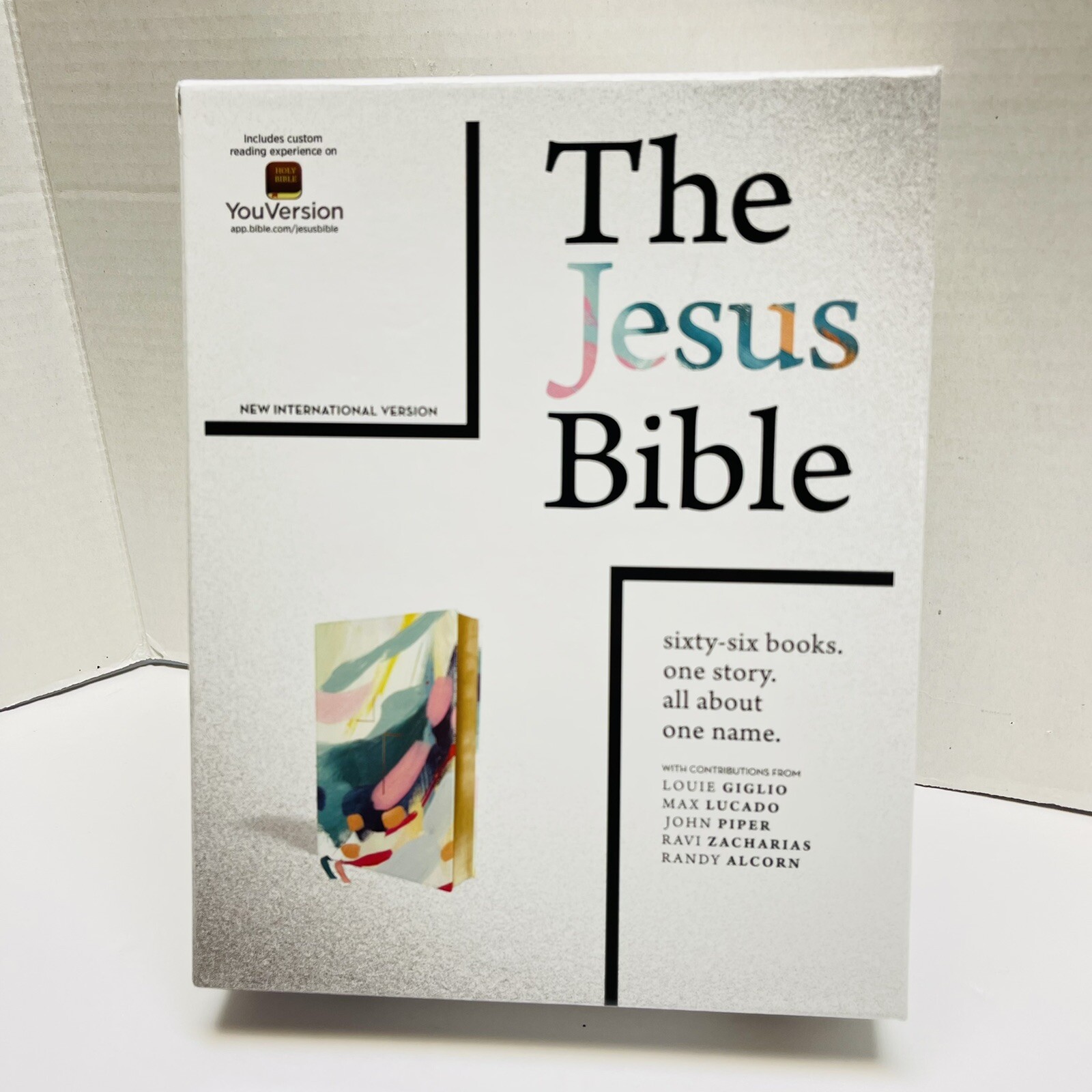 New The Jesus Bible NIV MultiColor Teal Leathersoft Comfort Print Ribbon Boxed