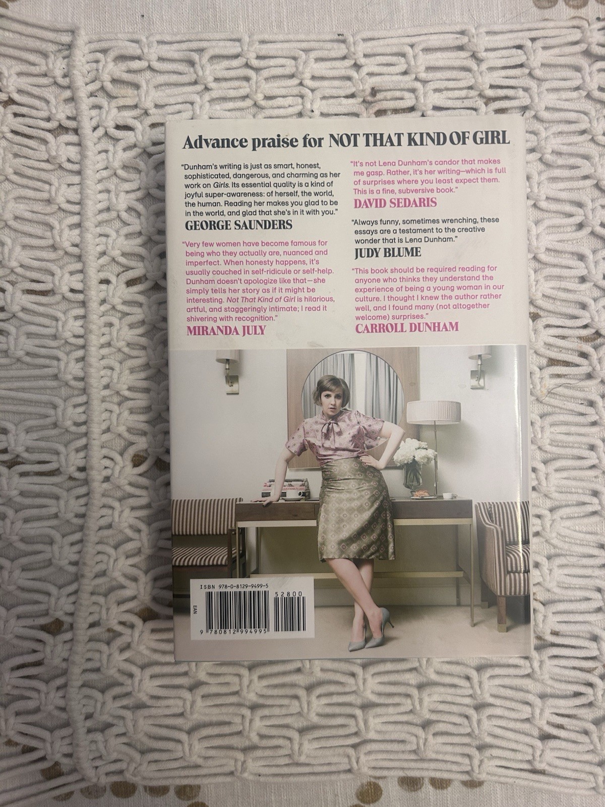 Lena Dunham Not That Kind of Girl Hardcover Memoir Biography Dust Jacket