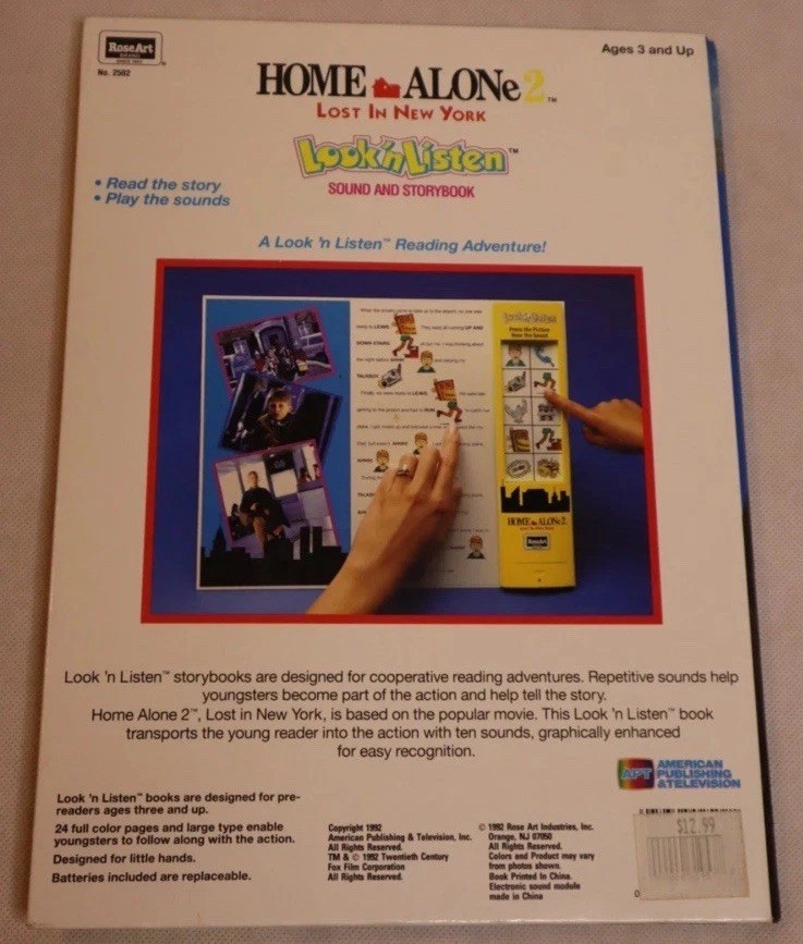 HOME ALONE 2 LOST NEW YORK VTG SOUND & STORYBOOK LOOK ‚N LISTEN ELECTRONIC 1992