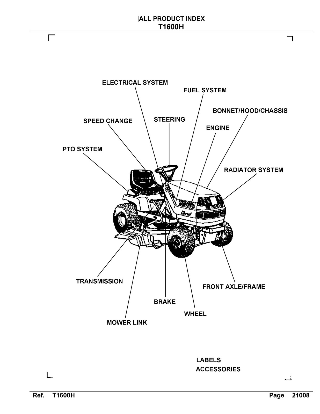 KUBOTA T1600H Parts Manual – STEEL WIRE BOUND – PROTECTIVE COVERS