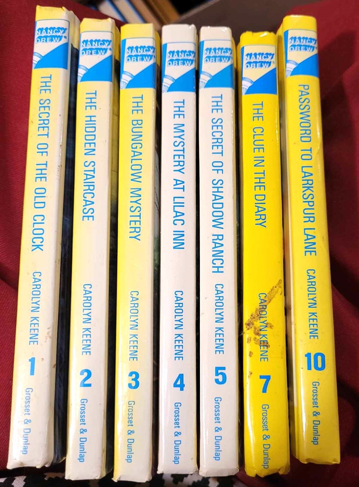 Vintage Nancy Drew Books Lot Of 7 Hardback By Carolyn Keene Books1,2,3,4,5.7,10