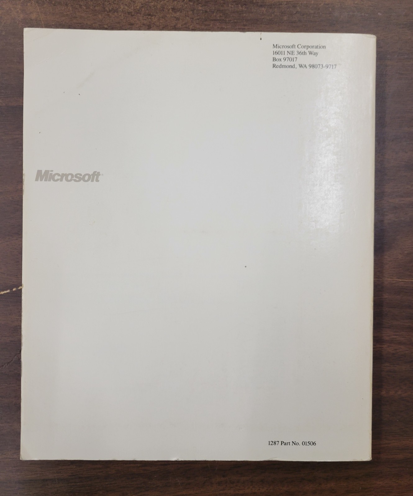 Microsoft Macro Assembler 5.1 Programmer’s Guide 1987 Paperback Part No. 01506