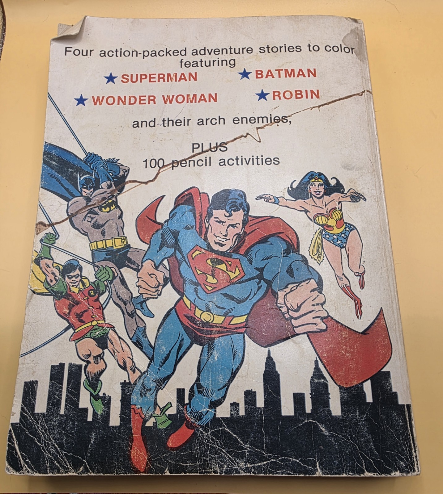 1980 Vintage Superheros 448 Page Big Big Book Coloring Activity Book Used