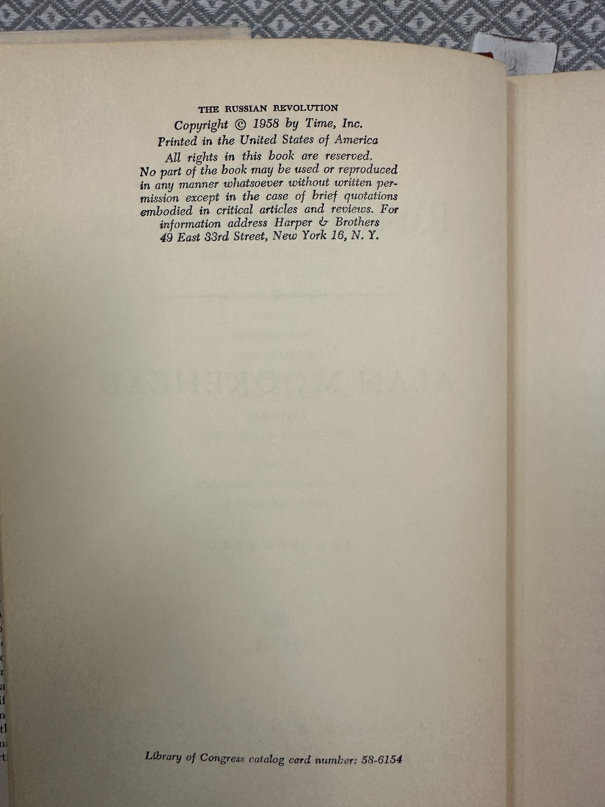 THE RUSSIAN REVOLUTION BY ALAN MOOREHEAD HC 1ST ED 1958 301 PAGES DUSTJACKET
