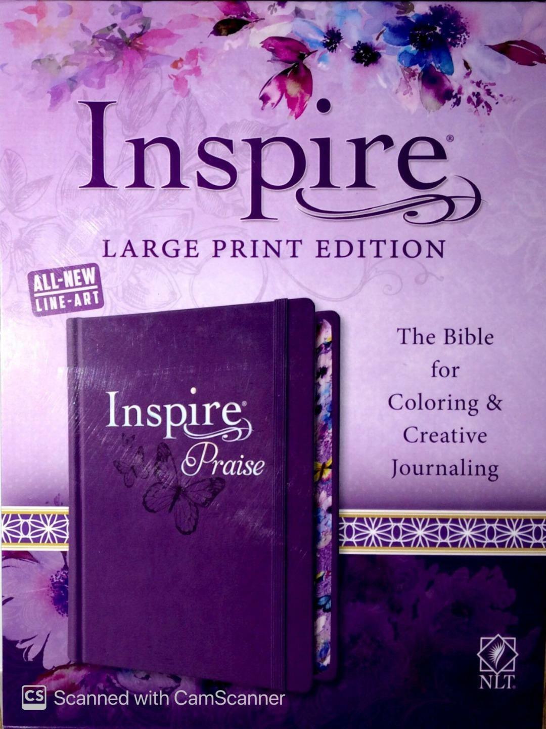 New NLT INSPIRE PRAISE BIBLE Large Print Journaling Coloring Living Translation