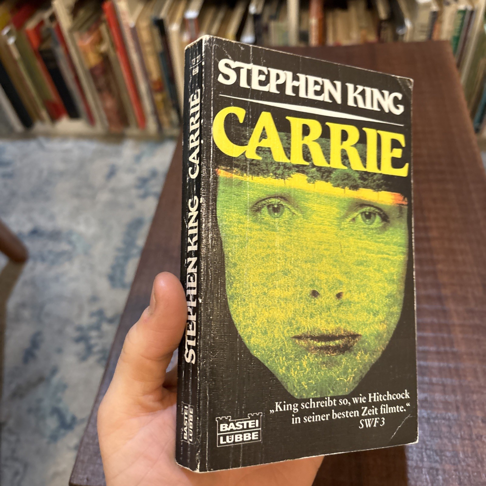 CARRIE by Stephen King 1987 Vintage Paperback Book German ~ Bastei Lubbe