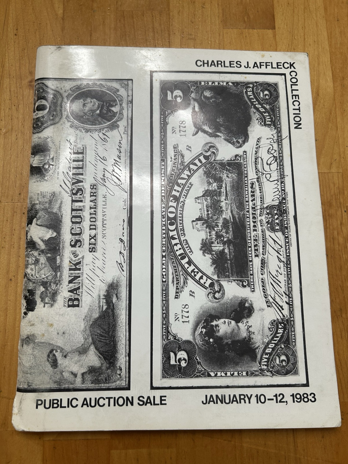 NASCA Auction Catalog Charles Affleck Collection 1983 U.S. Paper Money