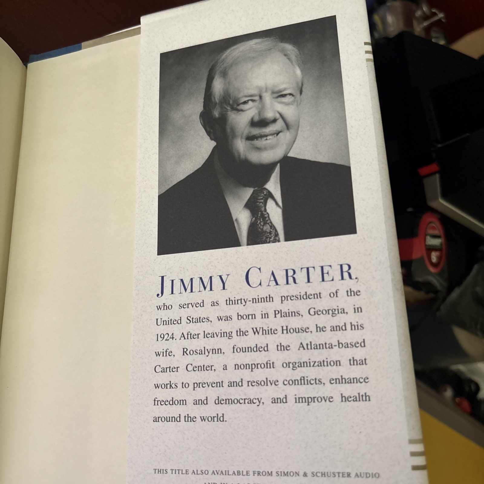 An Hour Before Daylight Jimmy Carter Hardcover First Edition 2001 Signed