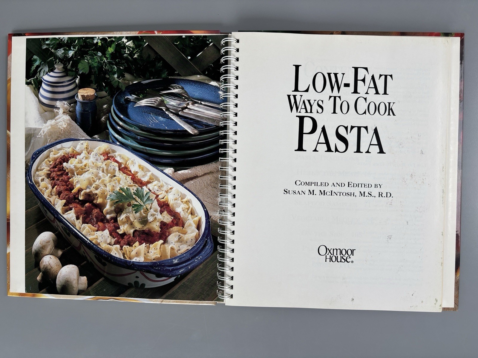 Lot of 2 Low-Fat Ways to Cook Pasta AND Chicken 1990s vtg HC Metal Spiral Bound