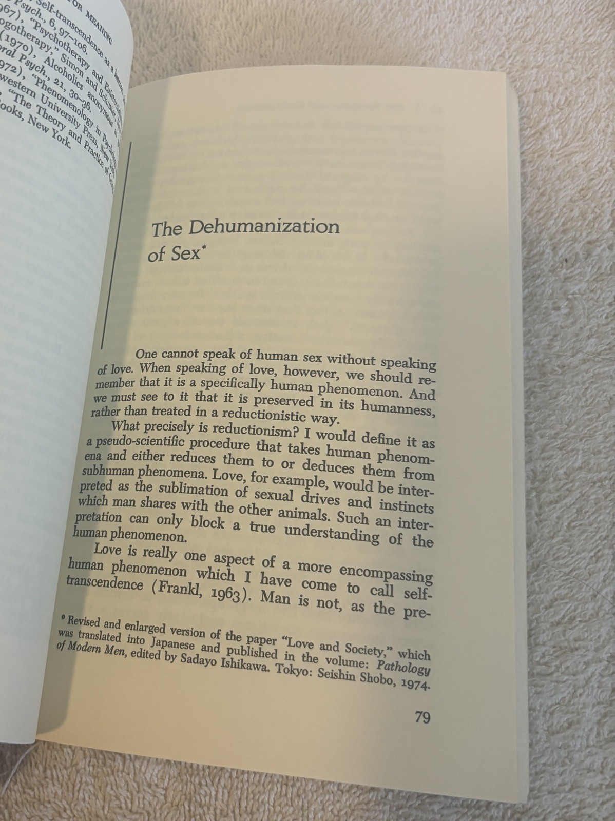 THE UNHEARD CRY FOR MEANING: Psychotherapy & Humanism Viktor E. Frankl PB 1978