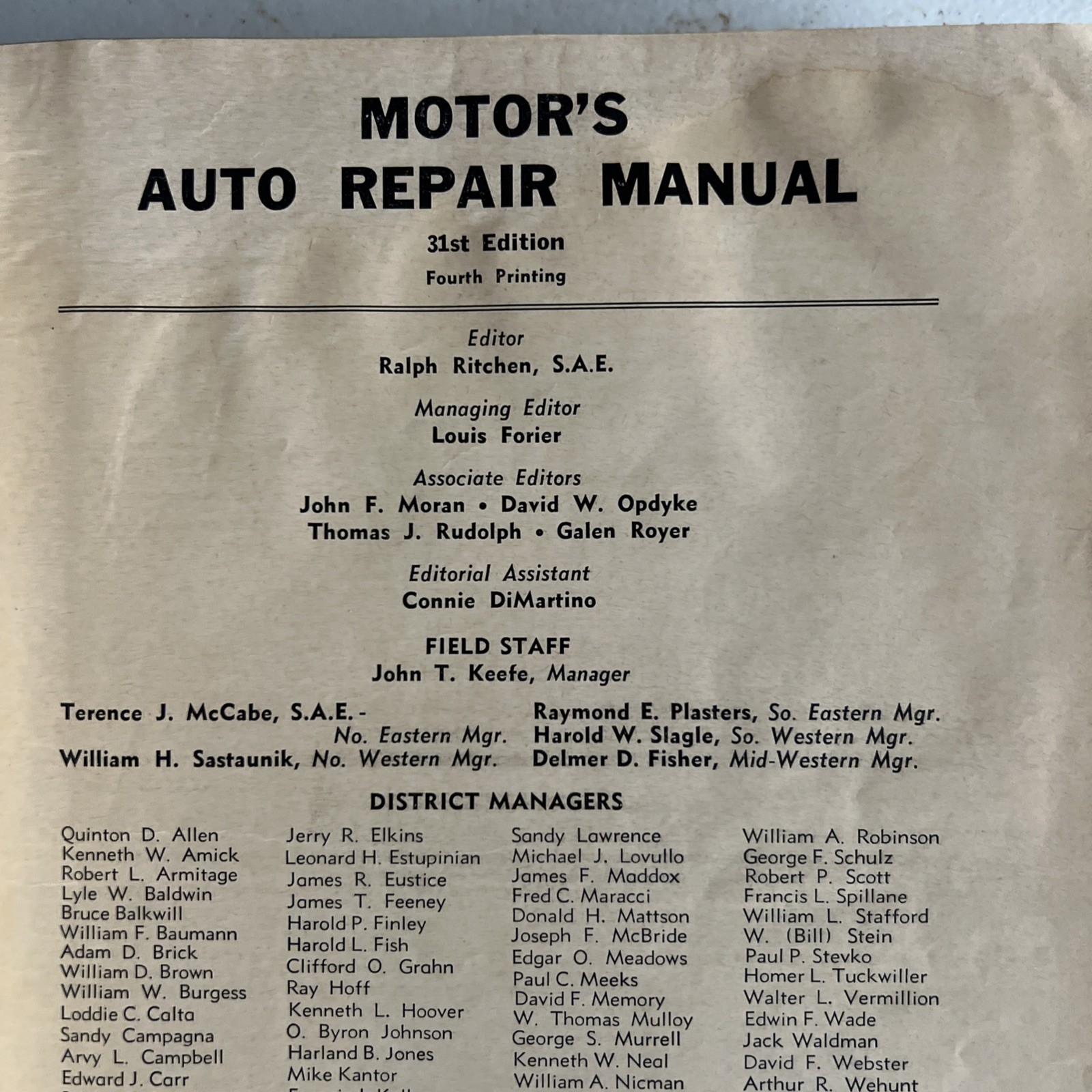 Vintage Chilton 1968 Motor’s Auto Repair Manual Hard Cover