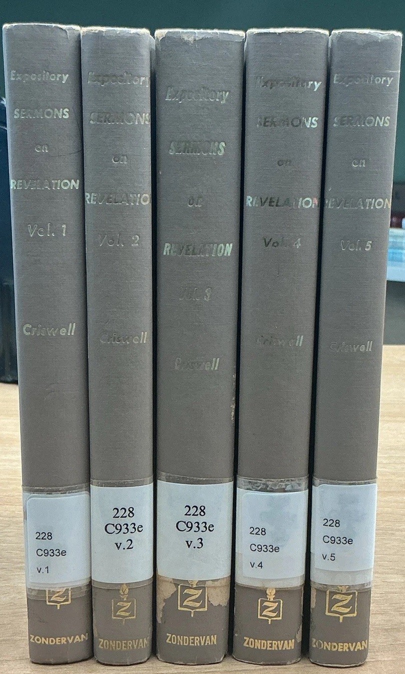 Zondervan Expository Sermons on Revelation Vol 1-5 HC 1962 Ex-Library