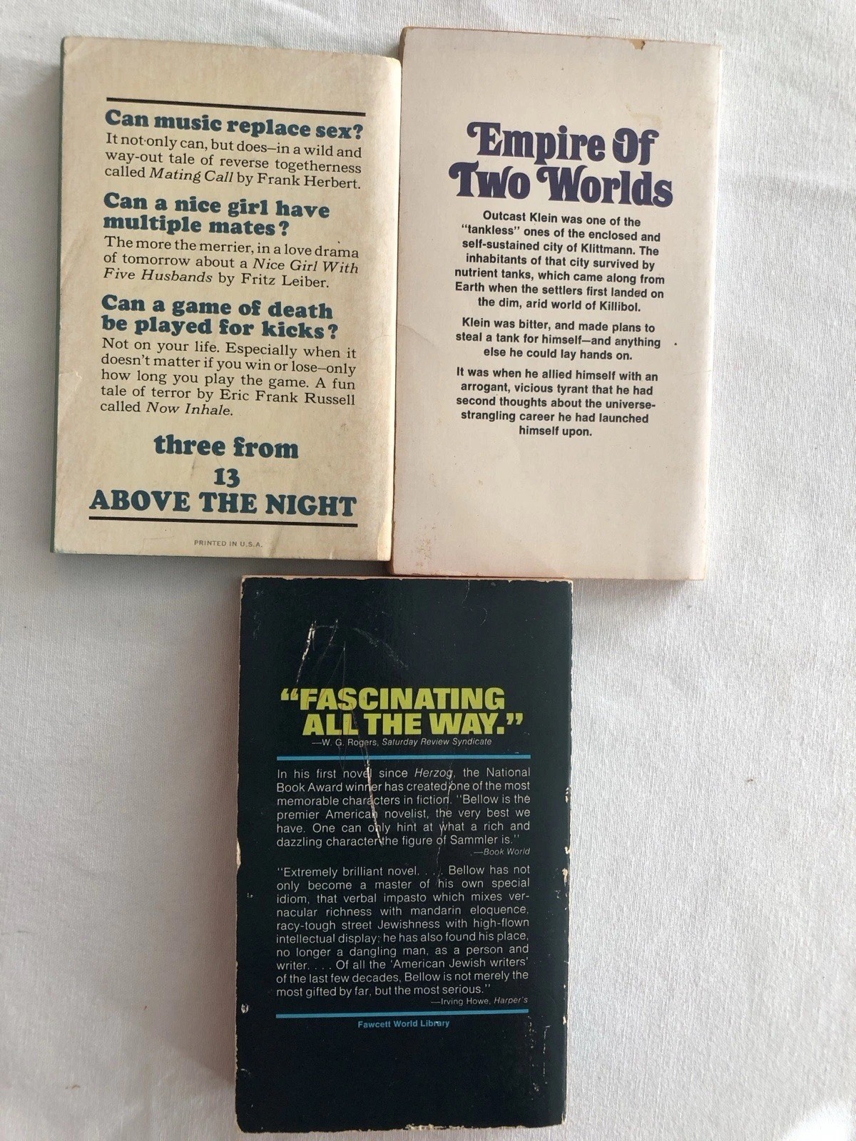 VTG Sci Fi Lot: 13 Above The Night/Empire of Two Worlds/Mr. Sammler’s Planet